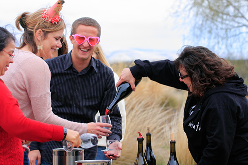 Monterey County wine lovers celebrate Valentines Day at Wrath Wines along the River Road Wine Trail through the heart of Steinbeck Country. 