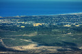 View of the Monterey Bay from the air that includes the former Fort Ord army base, CSUMB, and Marina