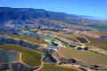 Aerial photo of vineyards changing autumn colors in the Steinbeck Country.