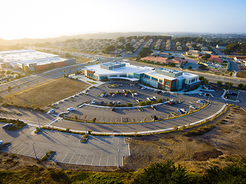 The Community Hospital of the Monterey Peninsula’s Wellness Center at the intersection of 2nd Avenue and Imjin Parkway. FAA certified sUAS/Drone photography. 