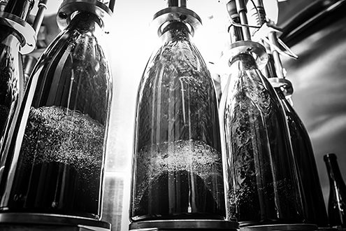 Chardonnay being bottled in the Santa Lucia Highlands. 